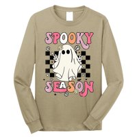 Retro Hippie Halloween Cute Ghost Spooky Season Funny Gifts Long Sleeve Shirt