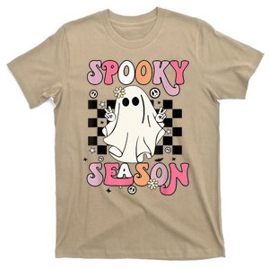 Retro Hippie Halloween Cute Ghost Spooky Season Funny Gifts T-Shirt