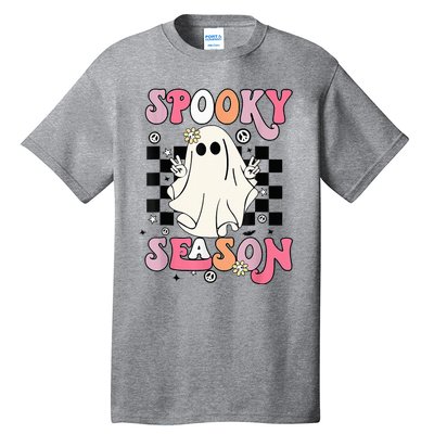 Retro Hippie Halloween Cute Ghost Spooky Season Funny Gifts Tall T-Shirt