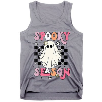 Retro Hippie Halloween Cute Ghost Spooky Season Funny Gifts Tank Top