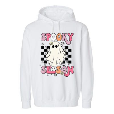 Retro Hippie Halloween Cute Ghost Spooky Season Funny Gifts Garment-Dyed Fleece Hoodie