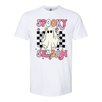 Retro Hippie Halloween Cute Ghost Spooky Season Funny Gifts Softstyle CVC T-Shirt