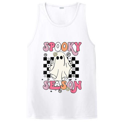 Retro Hippie Halloween Cute Ghost Spooky Season Funny Gifts PosiCharge Competitor Tank