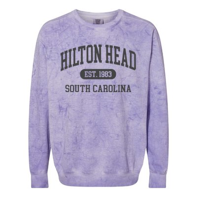 Retro Hilton Head Souvenir South Carolina Vintage Women Colorblast Crewneck Sweatshirt