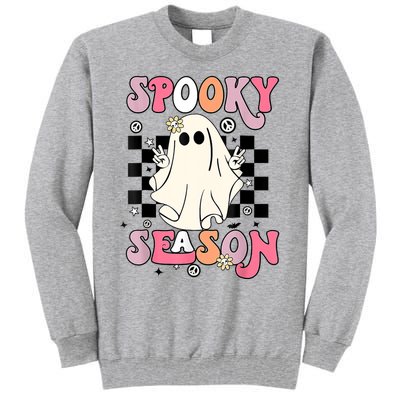 Retro Hippie Halloween Cute Ghost Spooky Season Funny Gifts Tall Sweatshirt