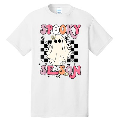 Retro Hippie Halloween Cute Ghost Spooky Season Funny Gifts Tall T-Shirt