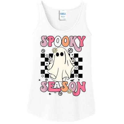 Retro Hippie Halloween Cute Ghost Spooky Season Funny Gifts Ladies Essential Tank