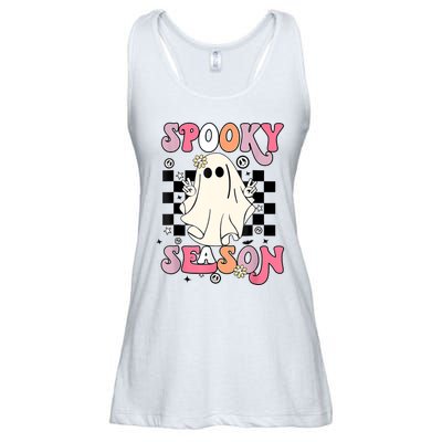 Retro Hippie Halloween Cute Ghost Spooky Season Funny Gifts Ladies Essential Flowy Tank