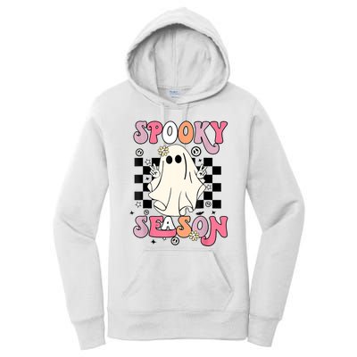 Retro Hippie Halloween Cute Ghost Spooky Season Funny Gifts Women's Pullover Hoodie