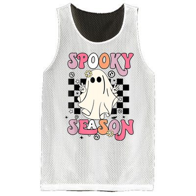 Retro Hippie Halloween Cute Ghost Spooky Season Funny Gifts Mesh Reversible Basketball Jersey Tank