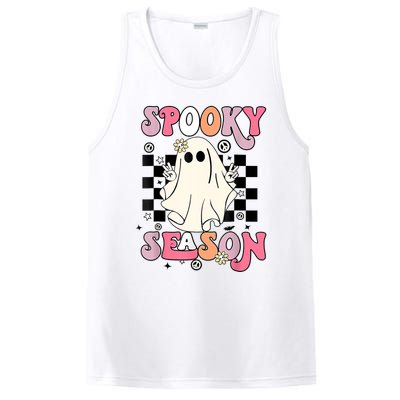 Retro Hippie Halloween Cute Ghost Spooky Season Funny Gifts PosiCharge Competitor Tank