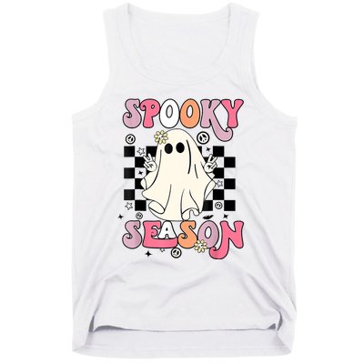 Retro Hippie Halloween Cute Ghost Spooky Season Funny Gifts Tank Top