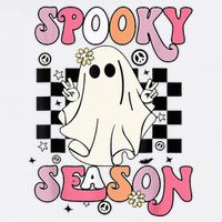 Retro Hippie Halloween Cute Ghost Spooky Season Funny Gifts Cooling Performance Crew T-Shirt