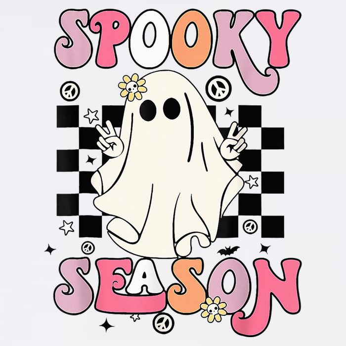 Retro Hippie Halloween Cute Ghost Spooky Season Funny Gifts Cooling Performance Crew T-Shirt