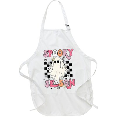 Retro Hippie Halloween Cute Ghost Spooky Season Funny Gifts Apron