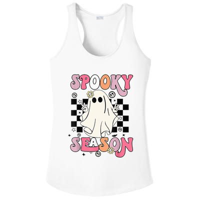 Retro Hippie Halloween Cute Ghost Spooky Season Funny Gifts Ladies PosiCharge Competitor Racerback Tank