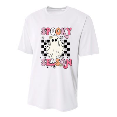 Retro Hippie Halloween Cute Ghost Spooky Season Funny Gifts Youth Performance Sprint T-Shirt