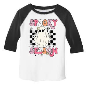 Retro Hippie Halloween Cute Ghost Spooky Season Funny Gifts Toddler Fine Jersey T-Shirt