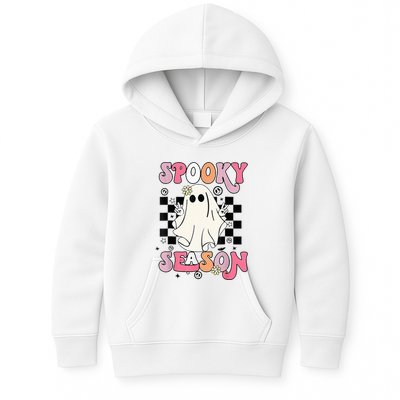 Retro Hippie Halloween Cute Ghost Spooky Season Funny Gifts Kids Hoodie