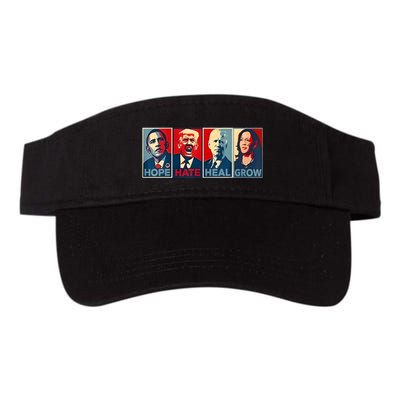 Retro Hope Hate Heal Grow Tees Hope Hate Heal Grow Valucap Bio-Washed Visor