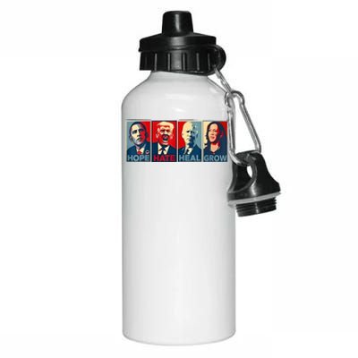 Retro Hope Hate Heal Grow Tees Hope Hate Heal Grow Aluminum Water Bottle 