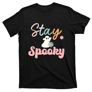 Retro Hippie Halloween Cute Ghost Stay Spooky T-Shirt