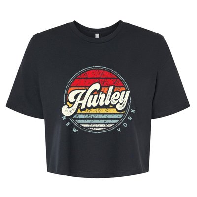 Retro Hurley Home State Cool 70s Style Sunset Bella+Canvas Jersey Crop Tee