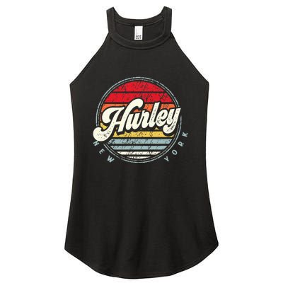 Retro Hurley Home State Cool 70s Style Sunset Women's Perfect Tri Rocker Tank