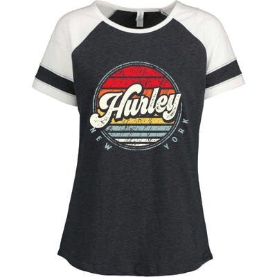 Retro Hurley Home State Cool 70s Style Sunset Enza Ladies Jersey Colorblock Tee