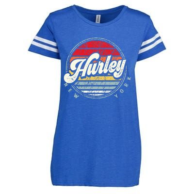 Retro Hurley Home State Cool 70s Style Sunset Enza Ladies Jersey Football T-Shirt