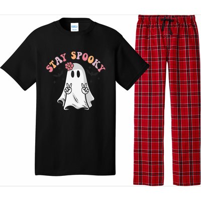 Retro Hippie Halloween Cute Ghost Stay Spooky Great Gift Pajama Set