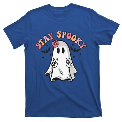 Retro Hippie Halloween Cute Ghost Stay Spooky Great Gift T-Shirt