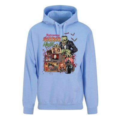 Retro Halloween Horror Night All Characters Unisex Surf Hoodie