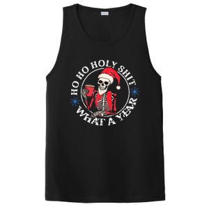 Retro Ho Ho Holy Shit What A Year Funny Skeleton Christmas  PosiCharge Competitor Tank