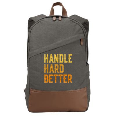 Retro Handle Hard Better Cute Gift Cotton Canvas Backpack