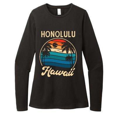 Retro Honolulu Hawaii Womens CVC Long Sleeve Shirt