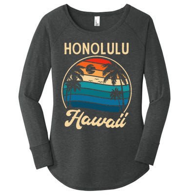 Retro Honolulu Hawaii Women's Perfect Tri Tunic Long Sleeve Shirt