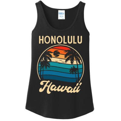 Retro Honolulu Hawaii Ladies Essential Tank