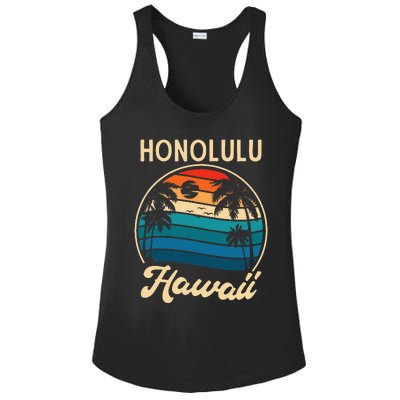 Retro Honolulu Hawaii Ladies PosiCharge Competitor Racerback Tank