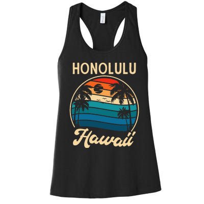 Retro Honolulu Hawaii Women's Racerback Tank