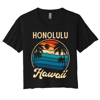 Retro Honolulu Hawaii Women's Crop Top Tee