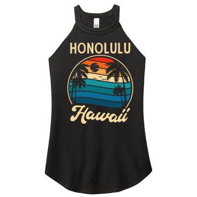 Retro Honolulu Hawaii Women's Perfect Tri Rocker Tank