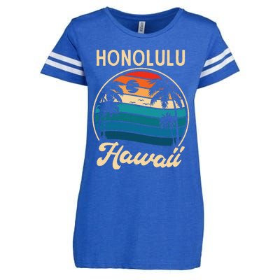 Retro Honolulu Hawaii Enza Ladies Jersey Football T-Shirt