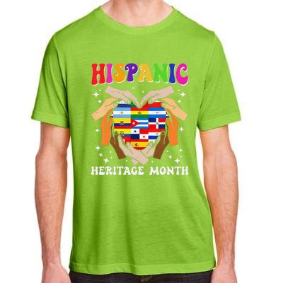 Retro Hispanic Heritage Month All Countries Heart Hand Gifts Gift Adult ChromaSoft Performance T-Shirt