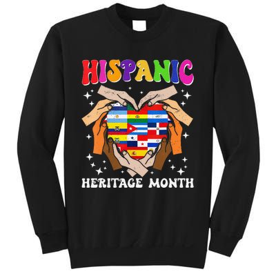 Retro Hispanic Heritage Month All Countries Heart Hand Gifts Gift Sweatshirt