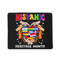 Retro Hispanic Heritage Month All Countries Heart Hand Gifts Gift Mousepad