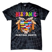 Retro Hispanic Heritage Month All Countries Heart Hand Gifts Gift Tie-Dye T-Shirt