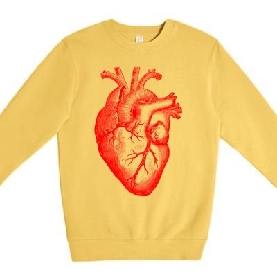 Red Hu Heart Anatomical Med Student Valentines Day Gift Premium Crewneck Sweatshirt