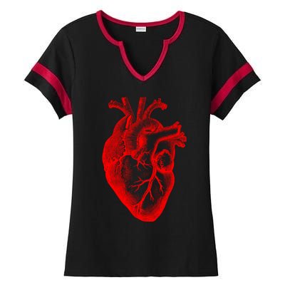 Red Hu Heart Anatomical Med Student Valentines Day Gift Ladies Halftime Notch Neck Tee