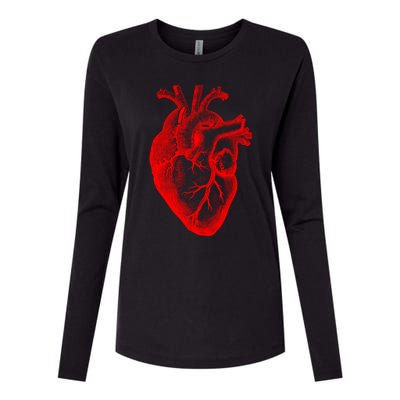 Red Hu Heart Anatomical Med Student Valentines Day Gift Womens Cotton Relaxed Long Sleeve T-Shirt